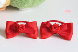 Elegant Hair Ties with Rose, pink/ red (T239-T240)