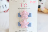 Cute Pink Stars Hair Clips Set(one pair) (BC484)