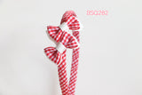 Lovely Gingham Red School Headband(BSQ282)