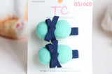 Lovely Pom Pom School Hair Clips of Learning Habitat Kindergarten(one pair) (BS1440)