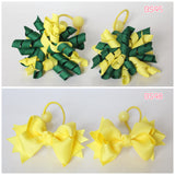 School Hair Ties in Yellow/ Forest Green/ Good Hope School (BS95/ BS98)