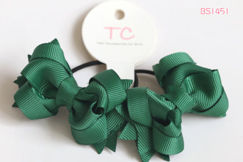 德望学校蝴蝶结发发圈/ 墨绿色蝴蝶结发圈 (BS1451)