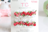 Elegant Lace with Little Flowers Hair Clips Set (Purple/ Yellow/ Pink/ Red) (TC537-TC540)