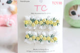 Elegant Lace with Little Flowers Hair Clips Set (Purple/ Yellow/ Pink/ Red) (TC537-TC540)