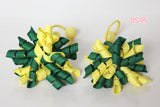 School Hair Ties in Yellow/ Forest Green/ Good Hope School (BS95/ BS98)