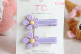 Adorable Flower Hair Clips Set(Yellow+Blue/ Pink/ Purple) (TC505/ TC527/ TC528)