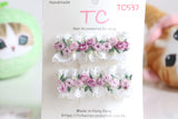 Elegant Lace with Little Flowers Hair Clips Set (Purple/ Yellow/ Pink/ Red) (TC537-TC540)