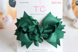 Beautiful Forest Green Big Hair Bow Clip of Good Hope School (BS2164)