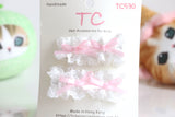 Elegant Lace with Little Bow Hair Clips Set (one pair)(Pink/ Purple/ Light Blue/ Red) (TC530-TC533)