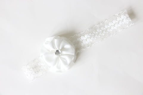White Bow Baby Headband (BB113)