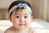 Pretty Denim Flower Baby Headband (BB115)