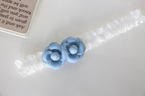 Pretty Denim Flower Baby Headband (BB115)