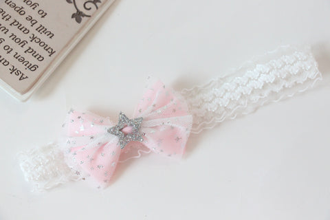 Elegant Pink Bow Baby Headband (BB116)