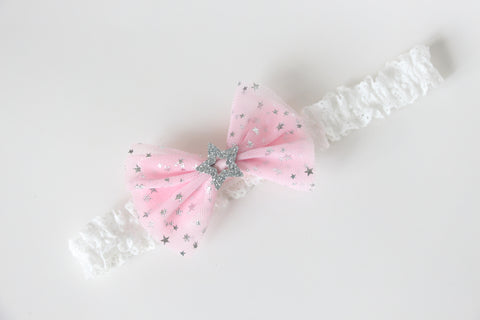 Elegant Pink Bow Baby Headband (BB132)