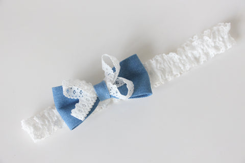 Denim Bow Baby Headband (BB133)