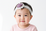 Purple Flower with Lace Baby Headband (BB85)