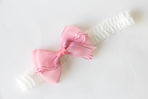 Elegant Pink Bow Baby Headband (BB86)