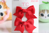 Classic School Hair Clips in Red(one pair)(BS2189)