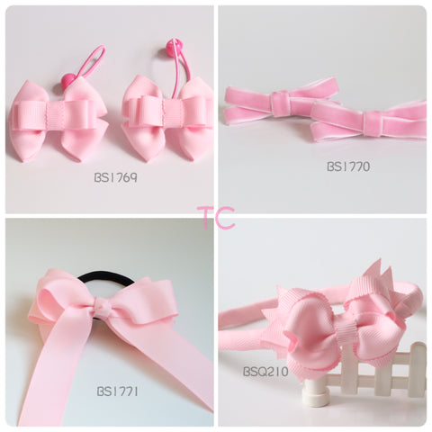 School Hair Accessories, Pink (BS1769-BS1771)