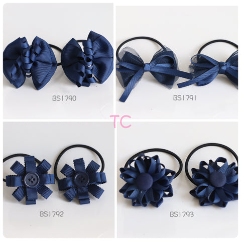 School Hair Accessories, Navy (BS1790-BS1793)