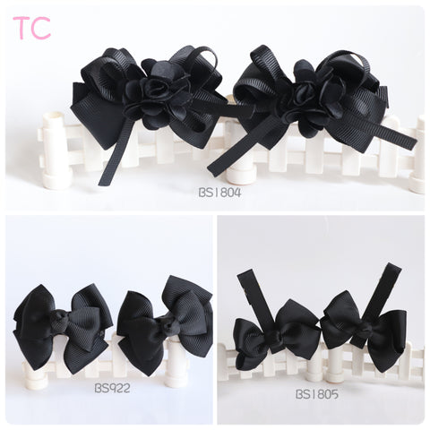 School Hair Accessories, Black (BS1804-BS1805)