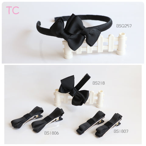 School Hair Accessories, Black (BS1806-BS1807)