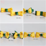 School Hair Accessories, Good Hope / Yellow and Dark Green (BS1851-BS1855)