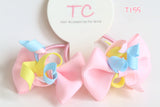 Korker Bow Hair Ties, Pink and Purple (T173, T155, T114)