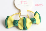 Yellow and Forest Green School Hair Ties for Good Hope School (BS1673)