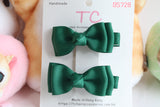 Classic Forest Green Hair Bow Clips of Good Hope School(one pair)(BS728)