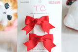 Classic School Hair Clips in Red(one pair)(BS2189)