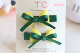Yellow and Forest Green School Hair Clips for Good Hope School (BS246)