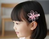 Elegant Pink Flower Hair Clips (one pair)(CNY260)