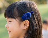 Velvet Pom Pom Hair Clips in Royal Blue/ DGJS Hair accessories (BS2100)