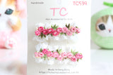 Elegant Lace with Little Flowers Hair Clips Set (Purple/ Yellow/ Pink/ Red) (TC537-TC540)