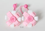 Hair Ties with Button, available in many colors (T227, T206, T213, T137, T168)