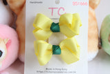 Classic Yellow and Forest Green Hair Bow Clips for Good Hope School (BS1666)