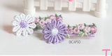 Pink and Purple Embroidery Flower Hair Clips (BC449-BC450)