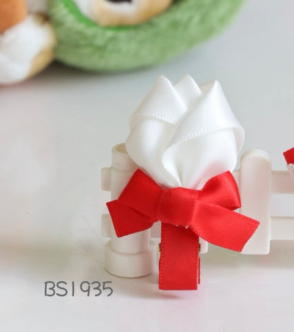 School Hair Clips in Red and White (BS1935-BS1937)