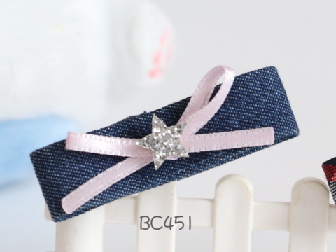 高贵牛仔布发夹（BC451-BC452)