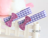 Glitter Bow Hair Clip Set (BC466-BC467)