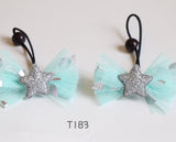 Tulle Hair Ties with Glitter Star (T228, T191, T183, T167)