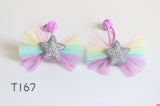 Tulle Hair Ties with Glitter Star (T228, T191, T183, T167)
