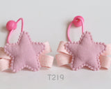Demin Star Hair Ties, blue or pink (T184, T219)
