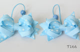 Polka Dot Hair Bow Hair Ties(yellow, blue)（T165, T166)