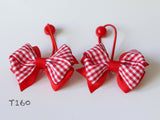Pretty Gingham Hair Ties (blue, red/ pink)(T119,T160,T98)