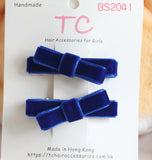 宝蓝色丝绒学校发夹 (BS2039-BS2042)