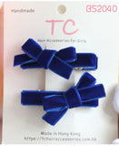 宝蓝色丝绒学校发夹 (BS2039-BS2042)
