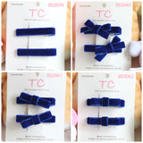 宝蓝色丝绒学校发夹 (BS2039-BS2042)