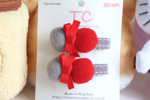 Pom Pom Hair clip Set for Victoria Kindergarten (winter school uniform) (BS1685)